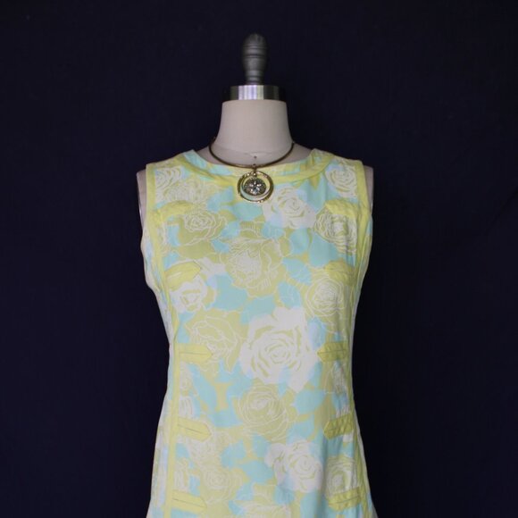 The Lilly Pulitzer vintage floral tunic mod 60s dress Jackie O scooter shift S - Picture 3 of 10